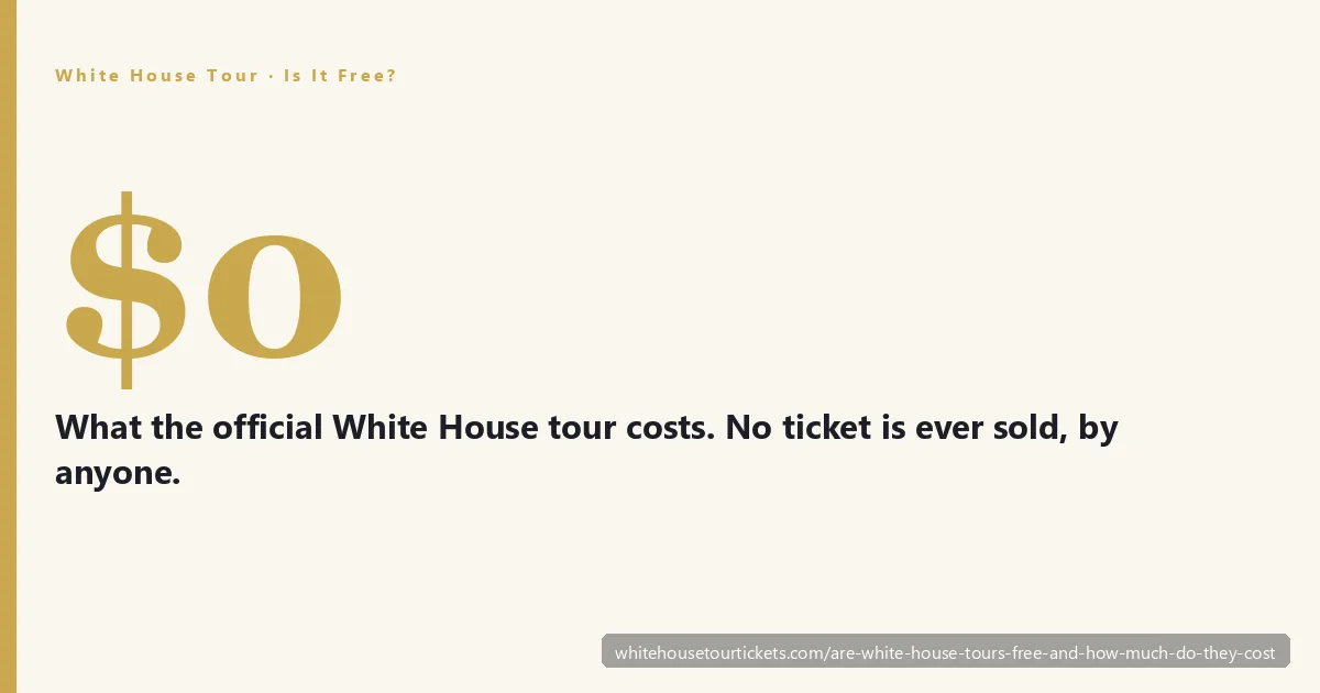 Are White House tours free — the official public tour costs $0, with no authorized ticket sellers